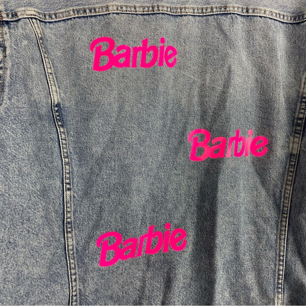 Vintage Barbie Denim Medium Wash Jean Jacket Size XL - Picture 2 of 7